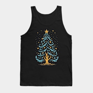 Christmas Tree With Stars Tank Top